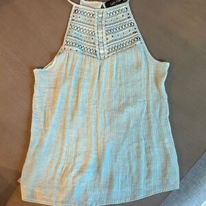 fab'rik Ivory Lace Detail Tank Top